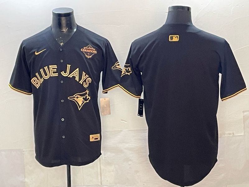 Men Toronto Blue Jays Blank Black Gold 2026 Nike Game MLB Jersey 01